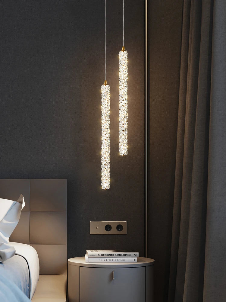 lampe de chevet moderne en cristal pour décoration intérieure