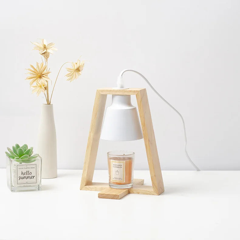 Eosnow Lampe chauffe-bougie parfumée, 110-240V, pour faire fondre la cire,  en bois, à intensité