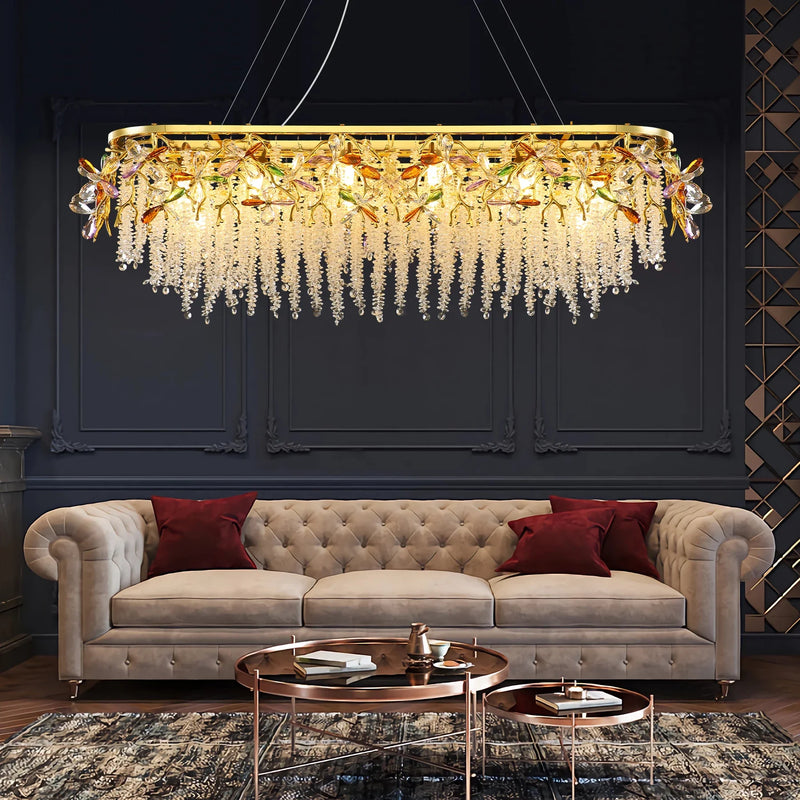 lustre en cristal de luxe pour décoration intérieure élégante