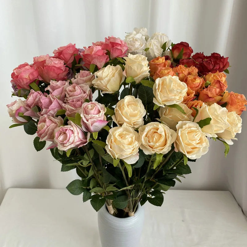 bouquet de roses artificielles pour décoration de mariage et jardin