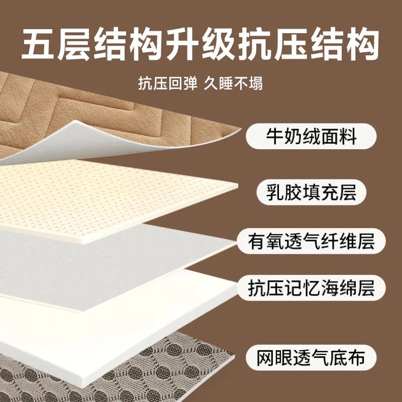 matelas chaud en velours pour automne et hiver avec latex et mémoire de forme