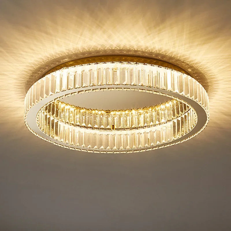 plafonnier led en cristal italien design haut de gamme pour décoration intérieure