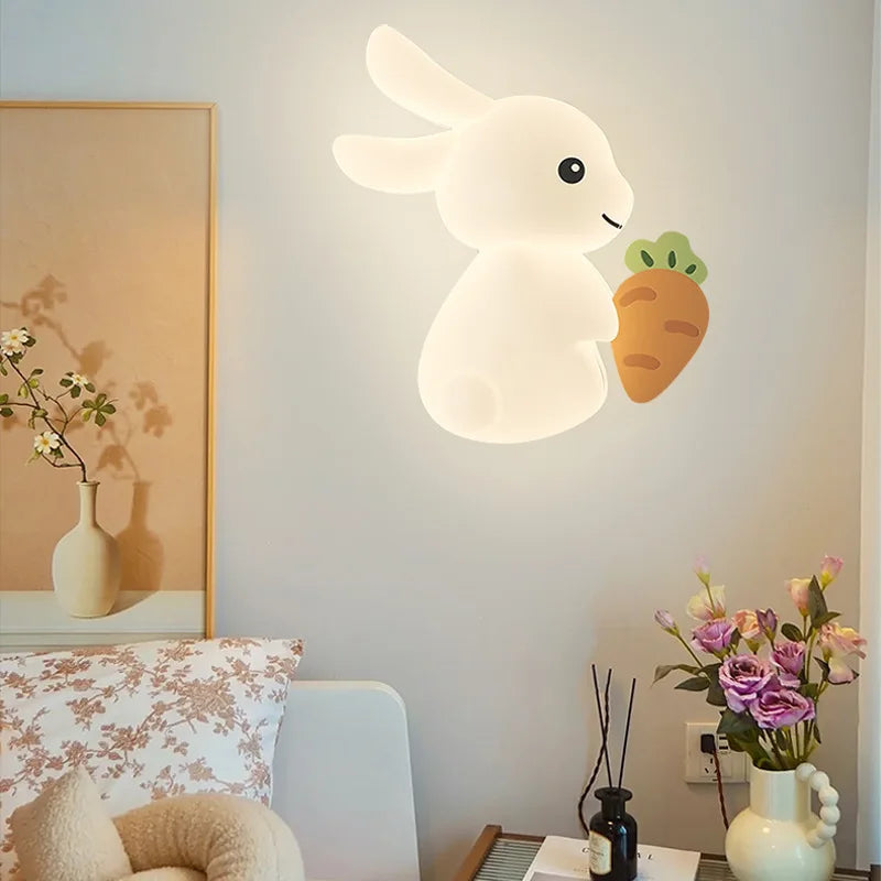 applique murale lapin mignon pour chambre d'enfant créative et ludique