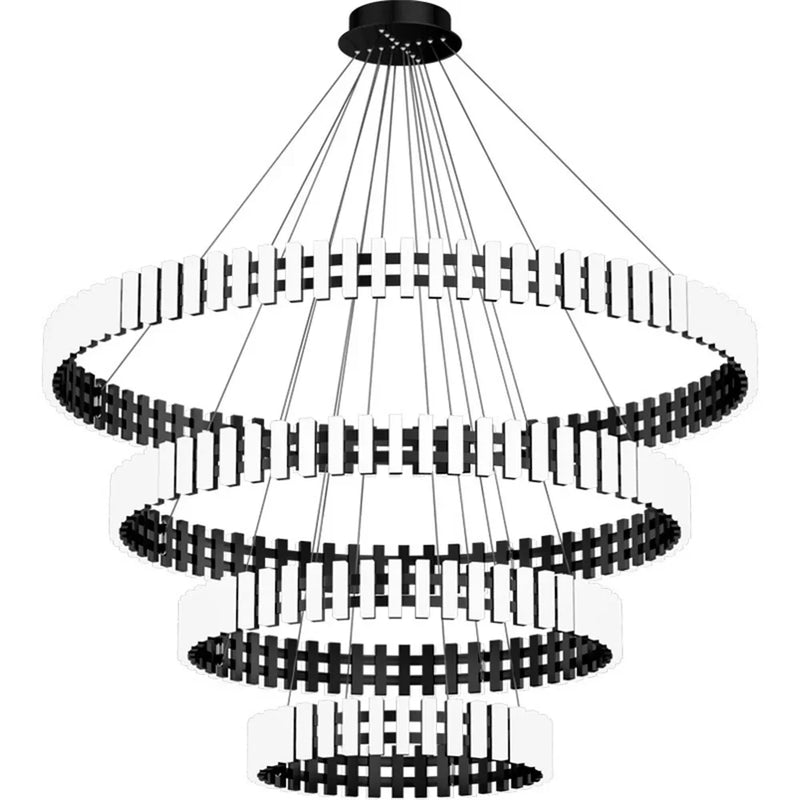 Modern Black and White Chandelier Living Room Decoration Piano Chandelier Luminaire Suspension Restaurant Hanging Light