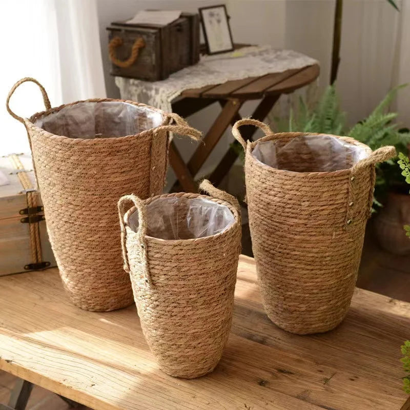 panier en osier naturel pour jardin rangement et décoration