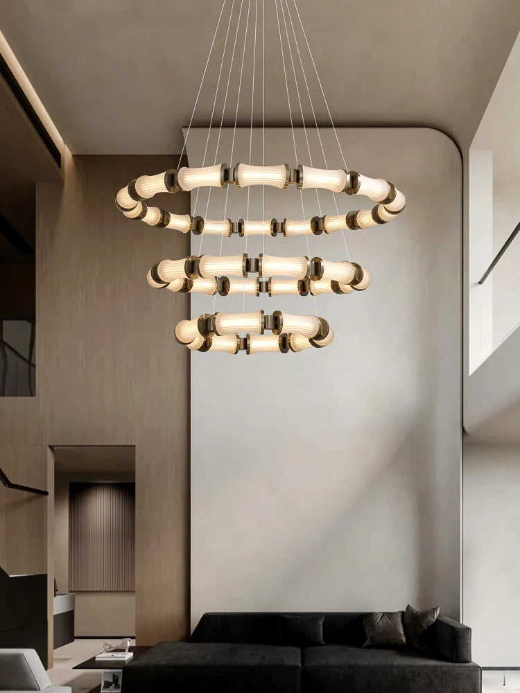 lustre led en verre design moderne de luxe