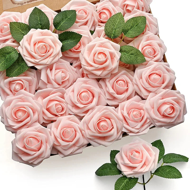 lot de 25 roses artificielles pour décorations de mariage et fêtes