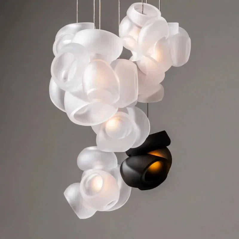 plafonnier moderne à bulles de verre design élégant lumineux