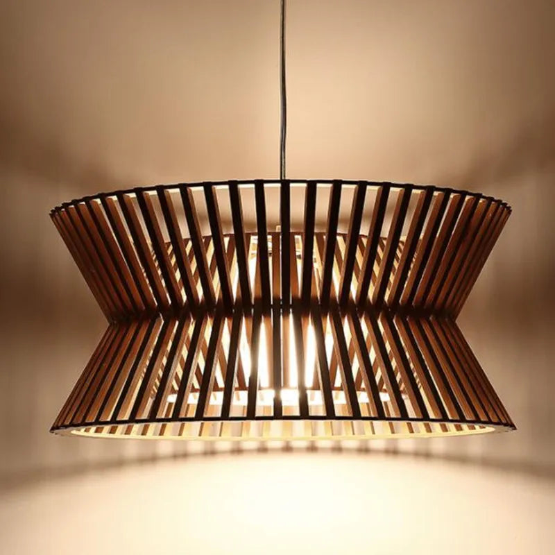 lustre en bois massif style nord-européen pour éclairage intérieur