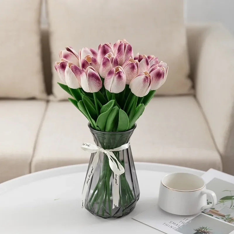 bouquet de tulipes artificielles luxe pour décoration intérieure et mariage