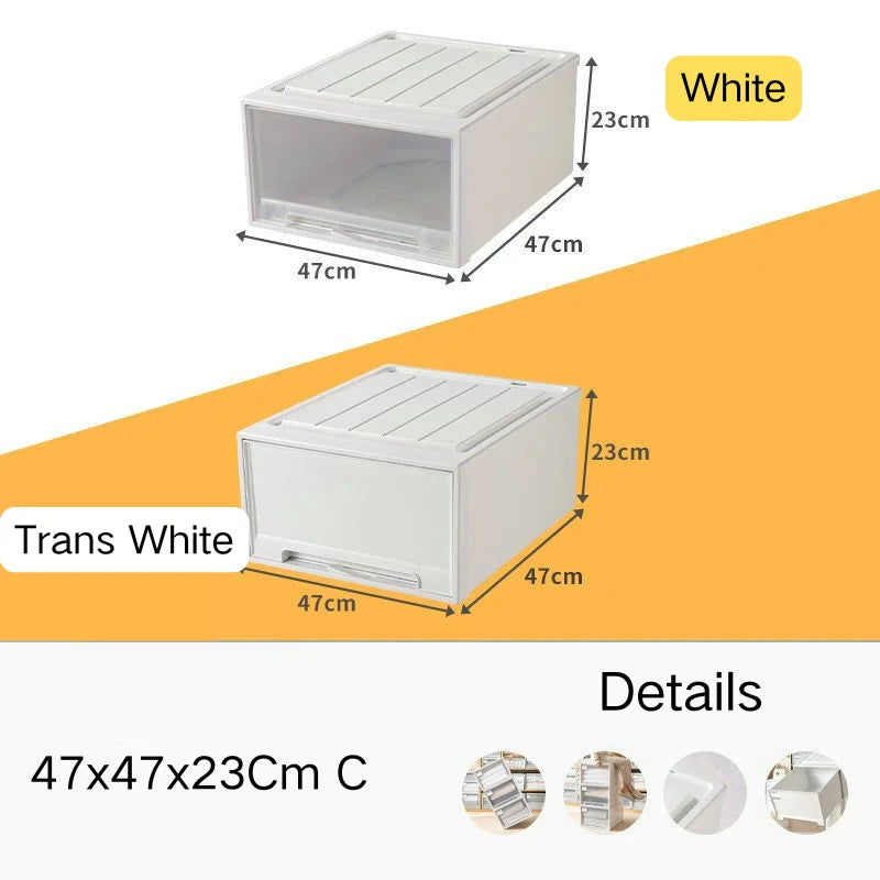 tiroirs empilables en plastique transparent pour rangement pratique