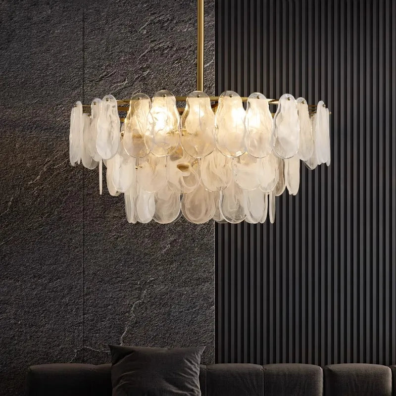 suspension en verre nuage design haut de gamme pour intérieur élégant