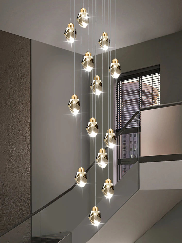 lustre en cristal nordique style loft pour intérieur moderne