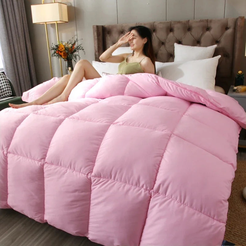 couette luxueuse en plumes et duvet d'oie anti-allergène