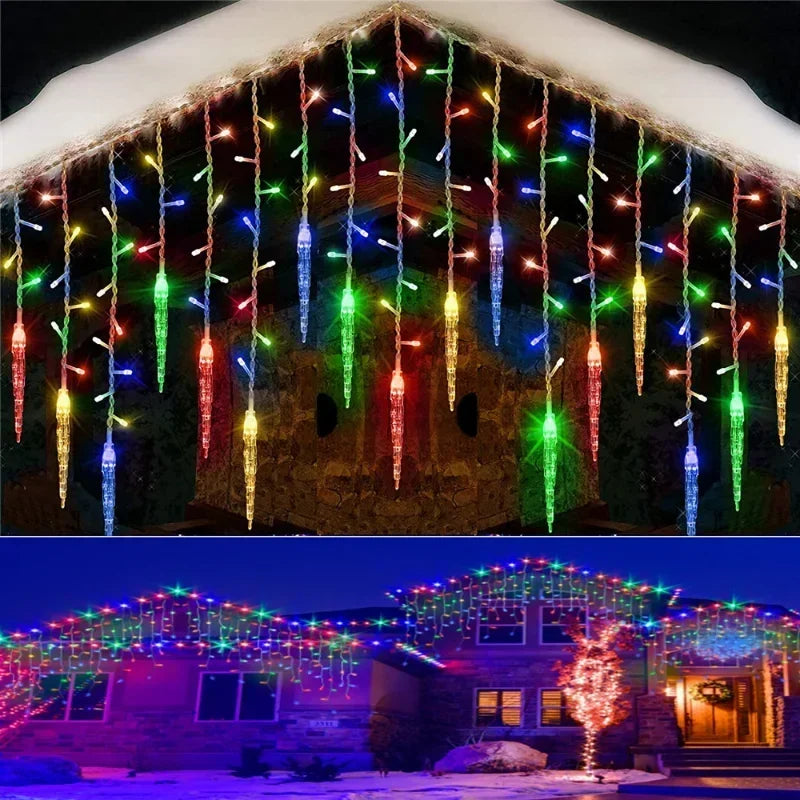 décorations lumineuses de noël pour fenêtres avec 8 modes clignotants