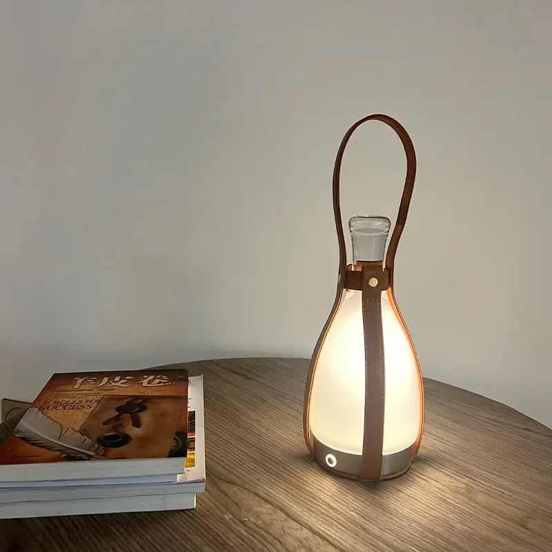 lampe de bureau led design bouteille en verre pour extérieur et intérieur