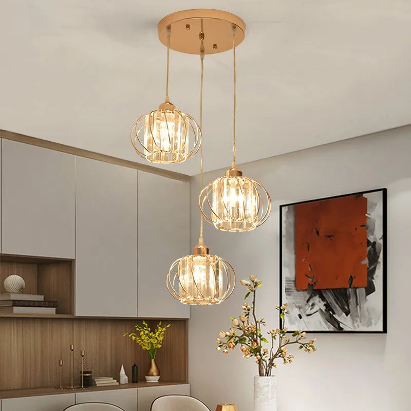 suspension en cristal design pour décoration moderne intérieure