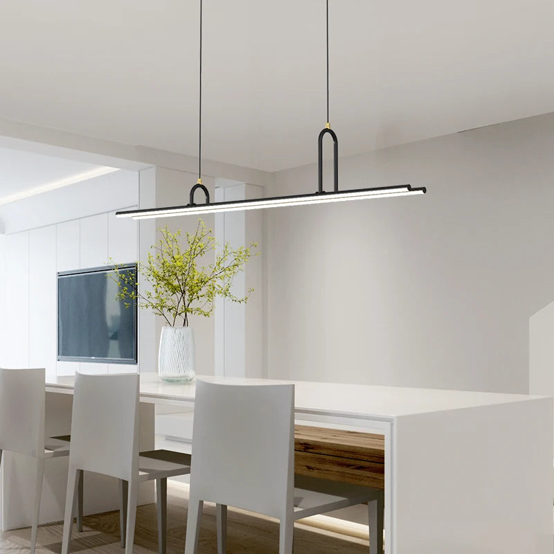 lampes suspendues modernes longue bande éclairage intérieur décoration maison
