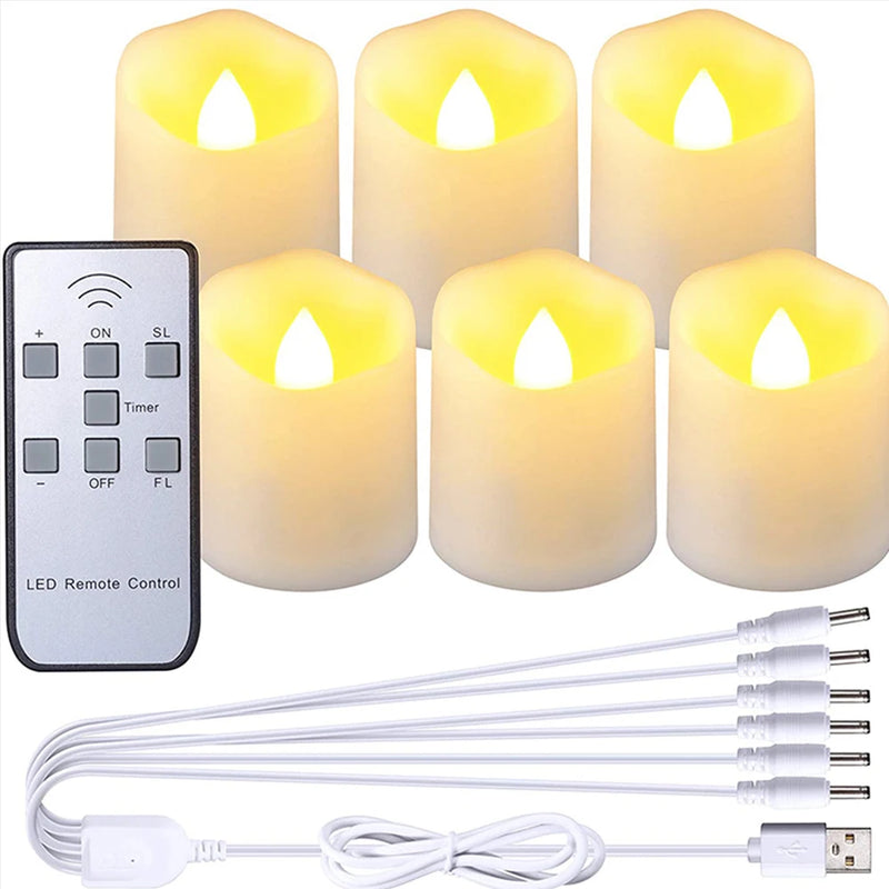 bougies led sans flamme avec minuterie rechargeable et télécommande