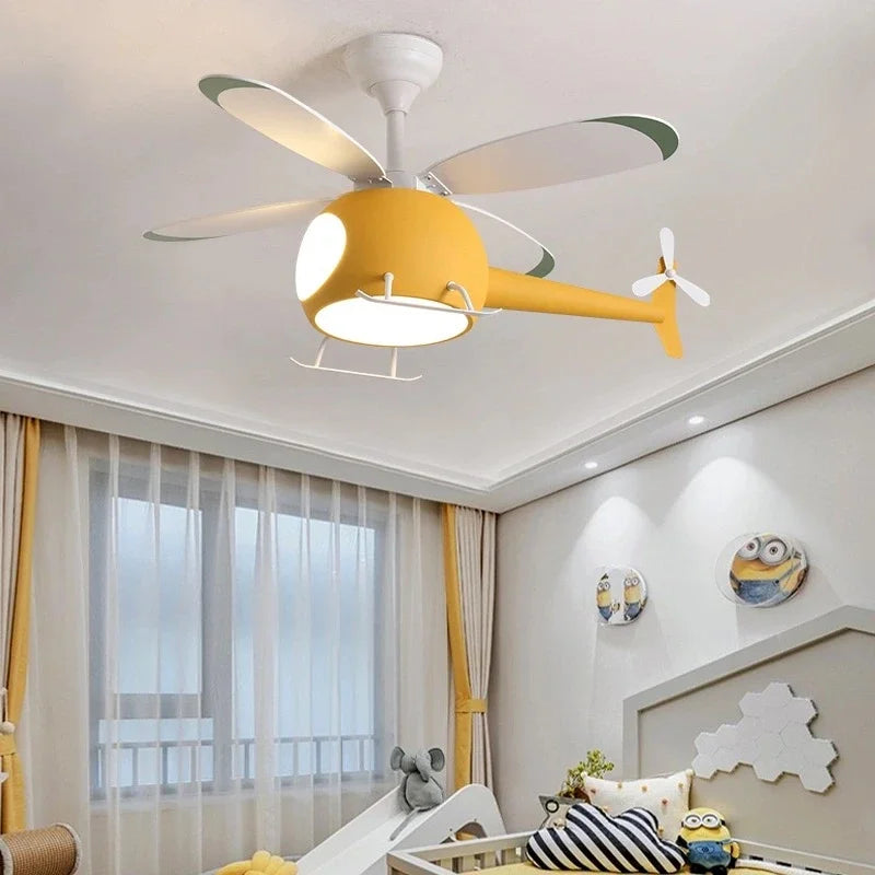 ventilateur de plafond moderne avion avec lumière led et télécommande