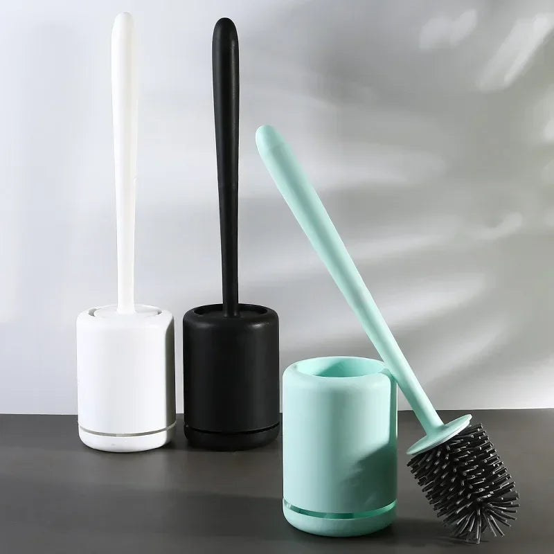 outil de nettoyage brosse de toilette avec support mural et rangement