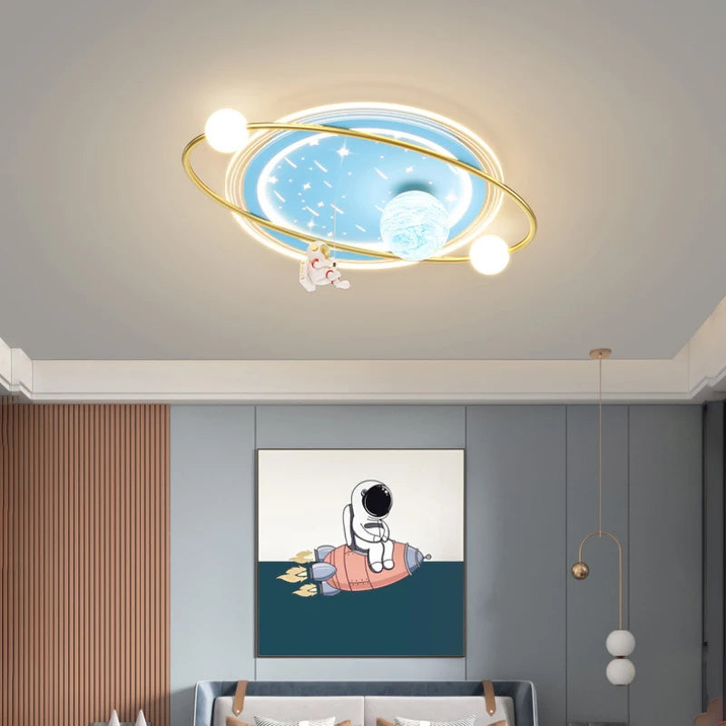 plafonnier enfant design astronaute lampe led créative moderne