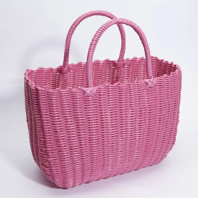 panier tissé imitation rotin pour pique-nique en extérieur