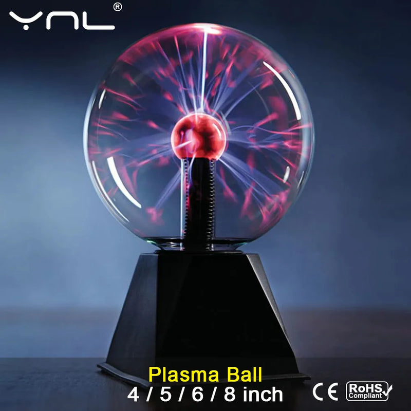 Boule de Plasma 	 lampe tactile en cristal magique 220V LED veilleuse enfant veilleuse anniversaire noël enfants décor cadeau éclairage