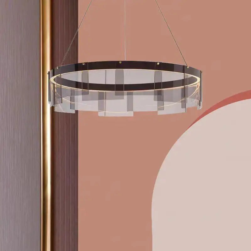 lustre moderne en verre à led pour décoration intérieure