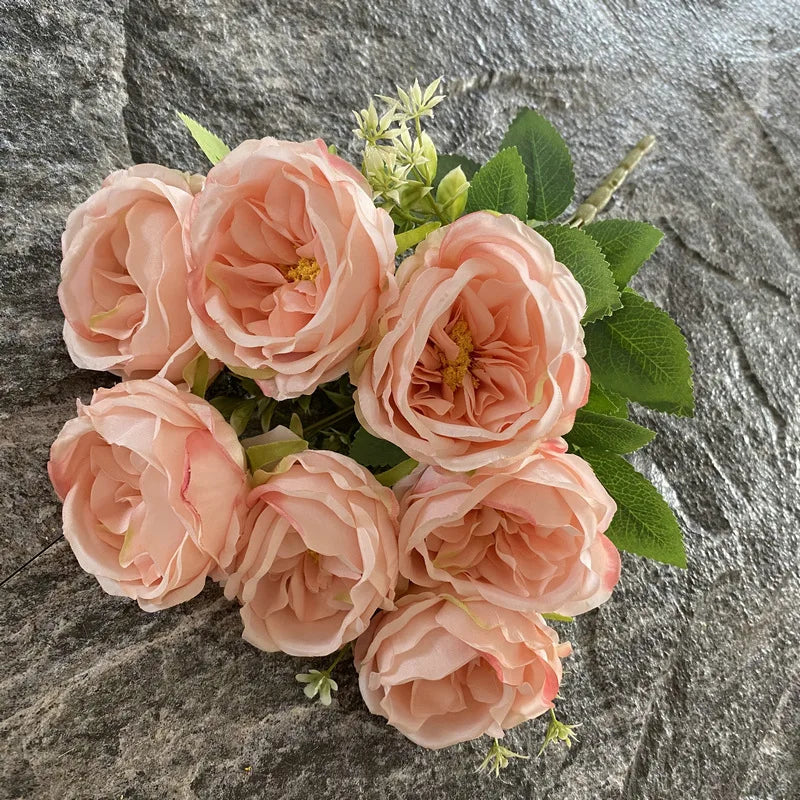 bouquet de roses en soie pour mariage et décoration intérieure