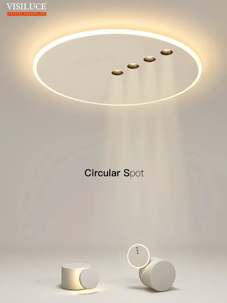 plafonnier led rond minimaliste à intensité variable pour intérieur