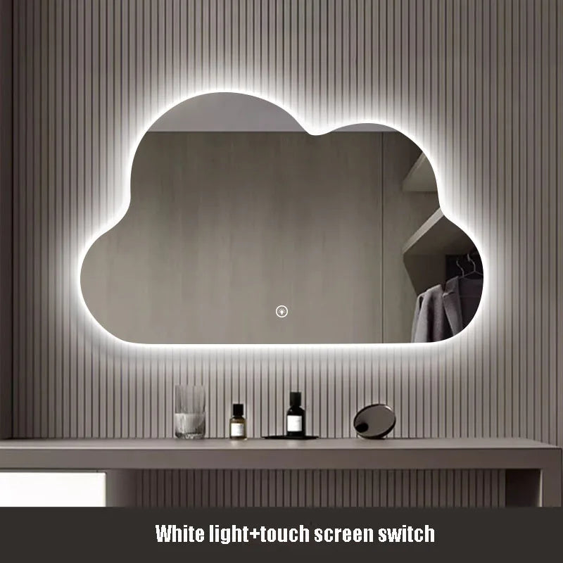 miroir nuage horizontal de luxe avec éclairage led pour maquillage