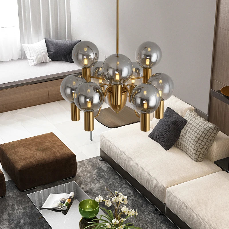 suspension design en verre pour intérieur moderne et luxueux