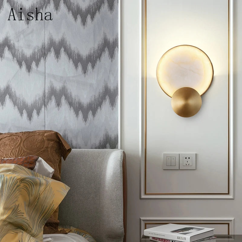 applique moderne en marbre avec éclairage led décoratif luxe