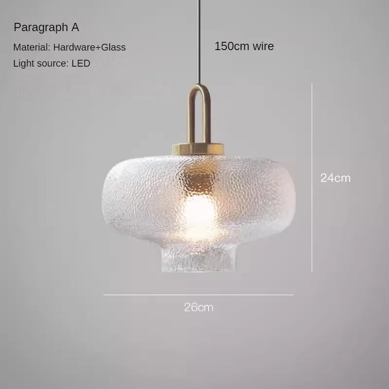 lustre en verre minimaliste au style luxueux et léger