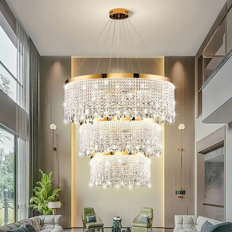 lustre moderne en cristal pour décoration intérieure élégante