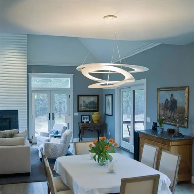 Italy Design Pendant Lamp Ring Ceiling Hanging Light Suspension Metal Chandelier for Kitchen Island Living Room