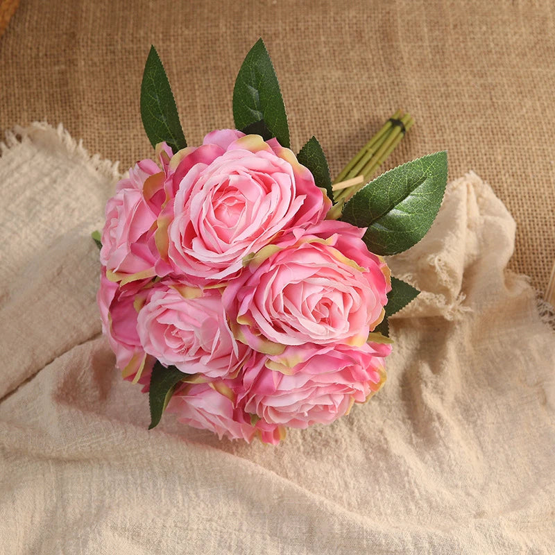 bouquet de roses artificielles décoration intérieure et extérieure fleurs faux