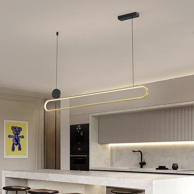 suspension led style nordique minimaliste double cercle pour intérieur