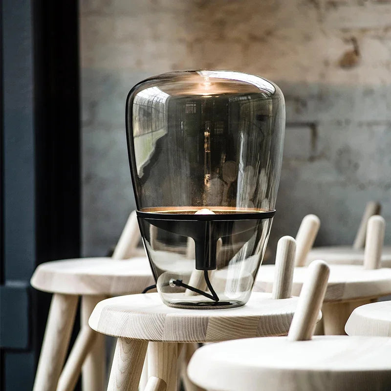 lampes de table modernes en verre pour décoration intérieure led