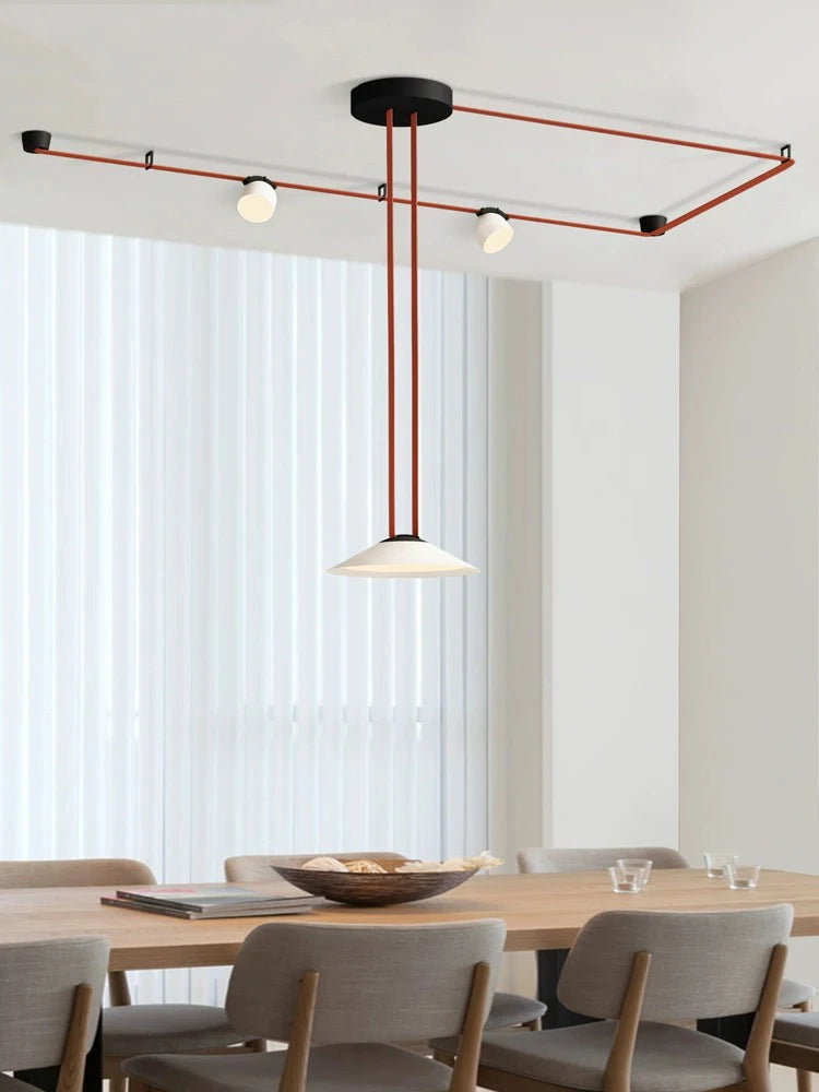 lustre moderne simple led avec bande conductrice lumineuse