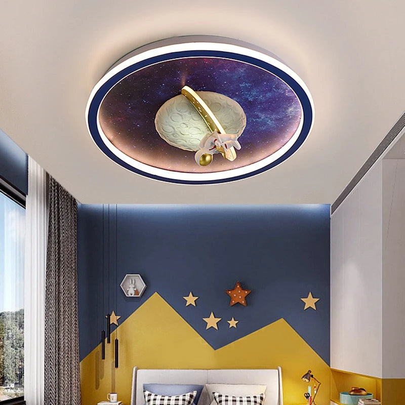 plafonnier led moderne pour chambre d'enfant astronaute décoratif