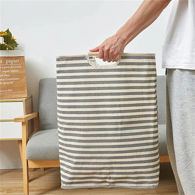 panier de rangement pliable pour linge sale avec poignée