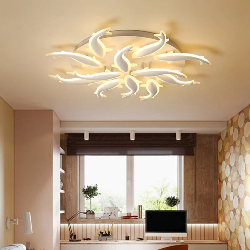 plafonnier led moderne en métal et acrylique pour intérieur