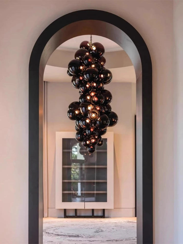 suspension en verre design italien style raisin lumineux