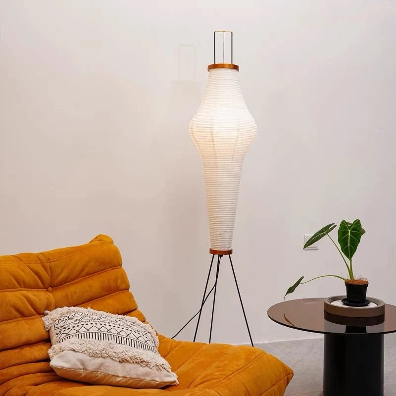 lampadaire en papier de riz design japonais pour intérieur moderne