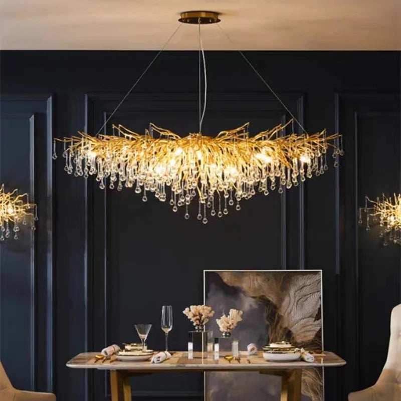 lustre en cristal pour éclairage créatif et décoration élégante