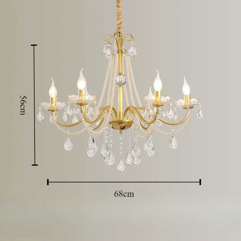 lustre en cristal luxe avec simulation de bougie led