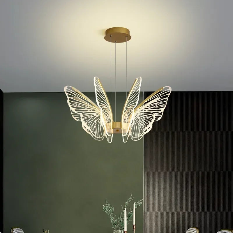 lustre papillon moderne créatif lampe décorative intelligente