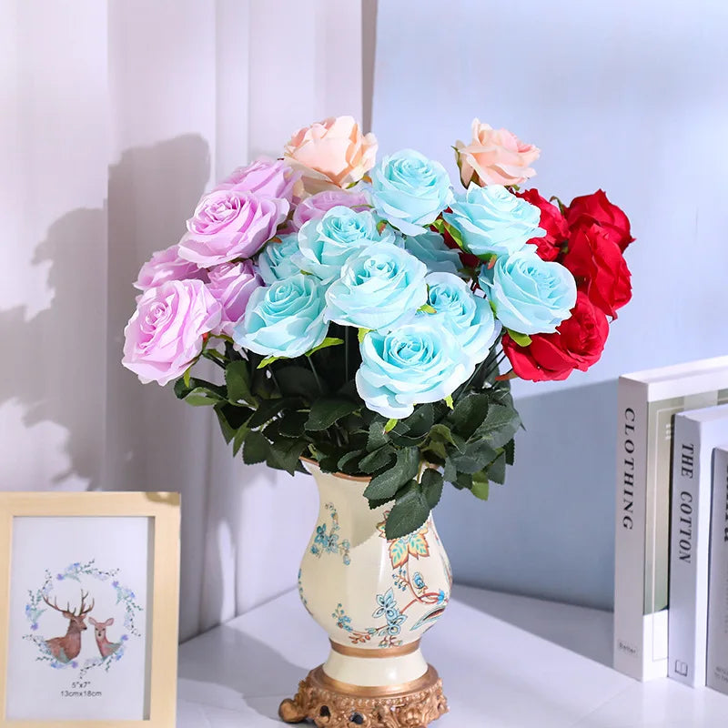 bouquet de roses artificielles pour mariage et décoration intérieure